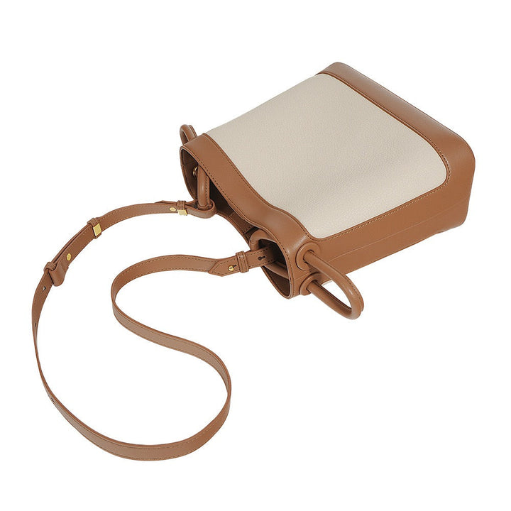 Women's Premium Genuine Leather Crossbody Handheld Commuting Bucket Bag