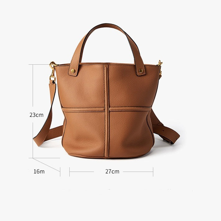 Women’s Genuine Leather Large Capacity Bucket Bag