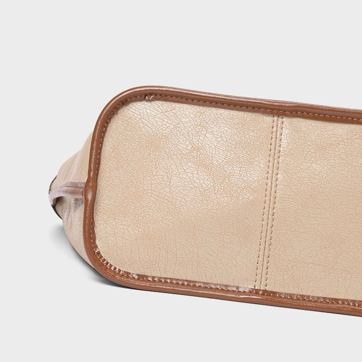 Women's Vintage Genuine Leather Tote with Pouch