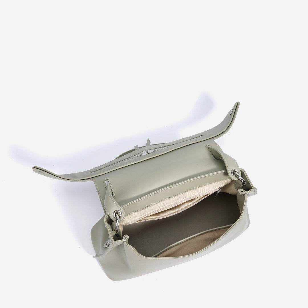 Women's Genuine Cowhide Minimalist Handheld Saddle Bag