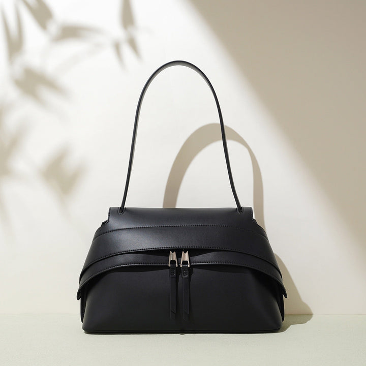 Women's Genuine Cowhide Minimalist Handheld Saddle Bag