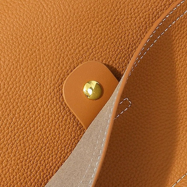 Women's Exquisite Genuine Leather Flip-Top Commuter Handbag