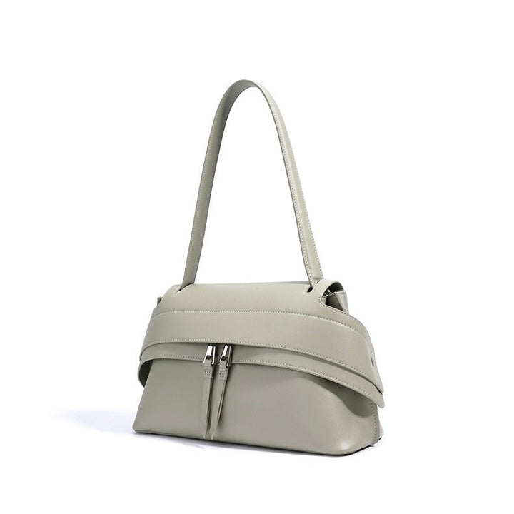 Women's Genuine Cowhide Minimalist Handheld Saddle Bag