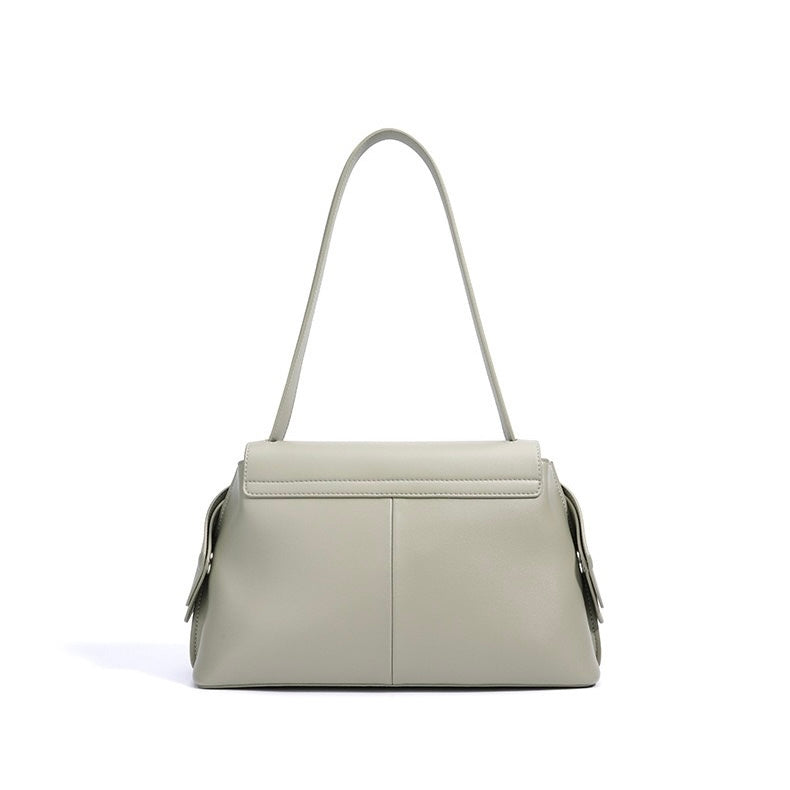 Women's Genuine Cowhide Minimalist Handheld Saddle Bag