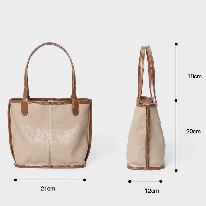 Women's Vintage Genuine Leather Tote with Pouch