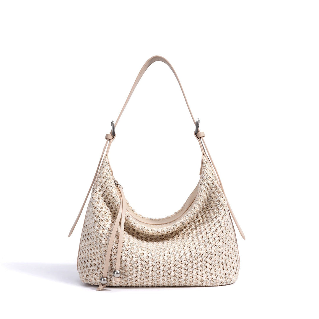 Braided Retro Straw Woven Versatile Large Capacity Dumpling Shoulder Bag