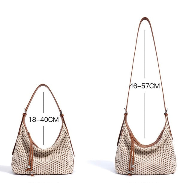 Braided Retro Straw Woven Versatile Large Capacity Dumpling Shoulder Bag