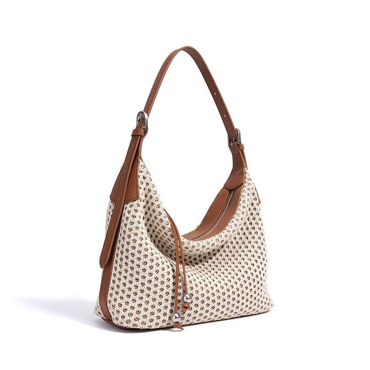 Braided Retro Straw Woven Versatile Large Capacity Dumpling Shoulder Bag