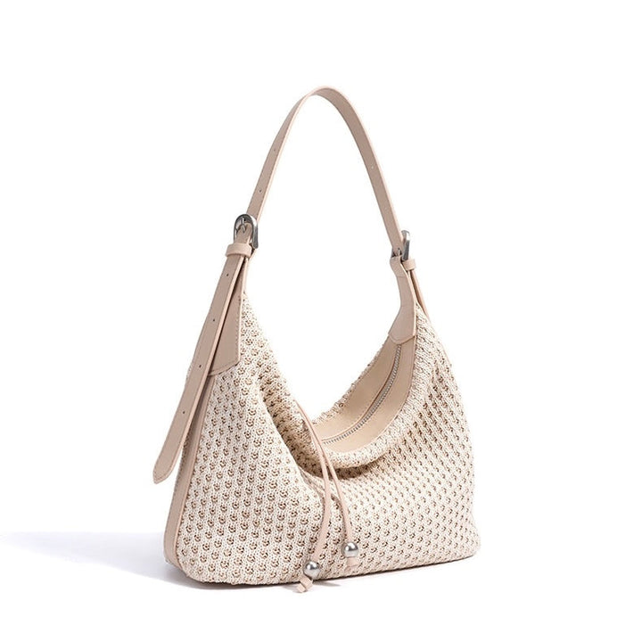 Braided Retro Straw Woven Versatile Large Capacity Dumpling Shoulder Bag