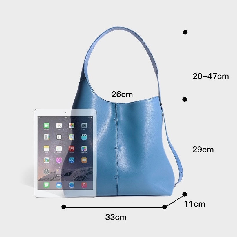 Spring Summer Women's Genuine Leather Large Capacity Premium Underarm Handheld Tote Shoulder Bag