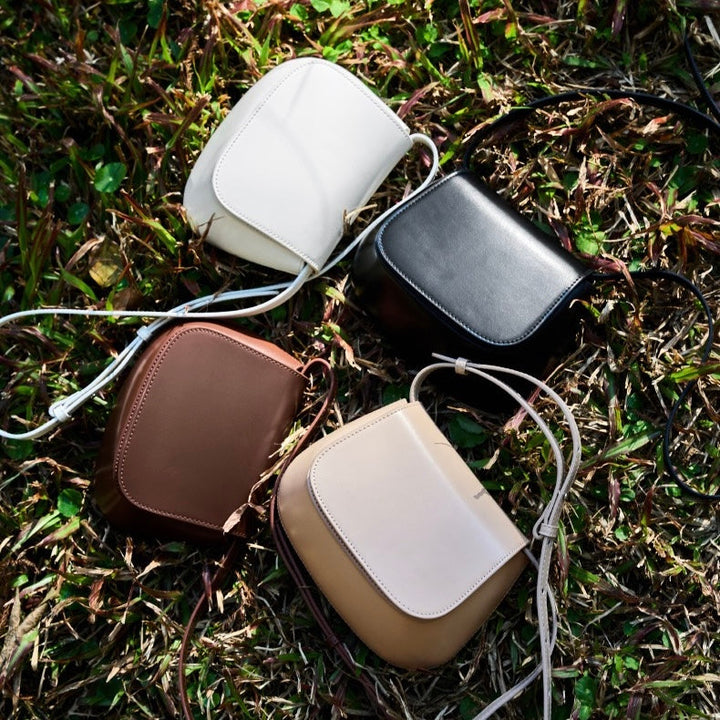 Women’s Genuine Leather Chic Crossbody Saddle Bucket Bag