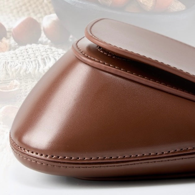 Women’s Genuine Leather Chic Crossbody Saddle Bucket Bag