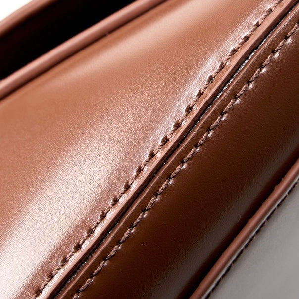 Women’s Genuine Leather Chic Crossbody Saddle Bucket Bag