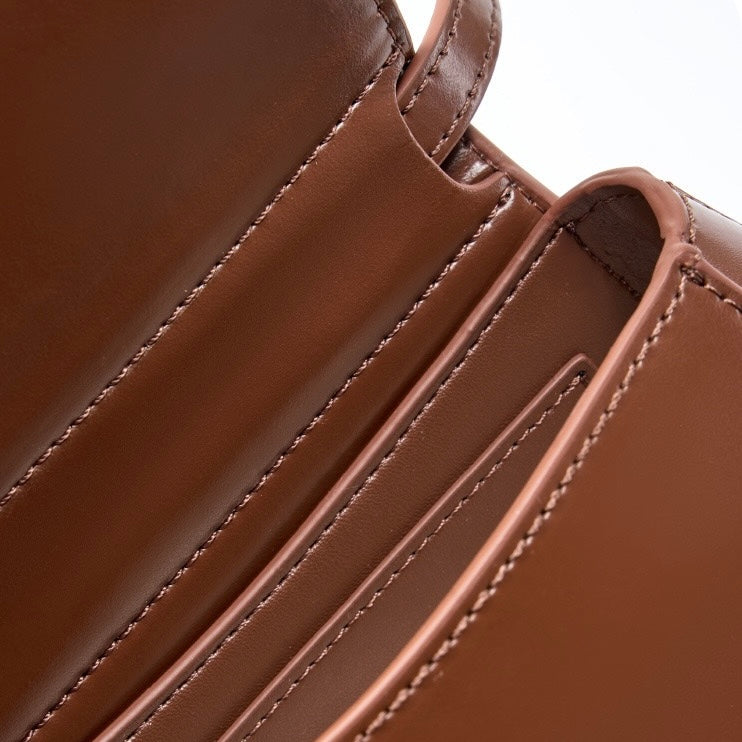 Women’s Genuine Leather Chic Crossbody Saddle Bucket Bag