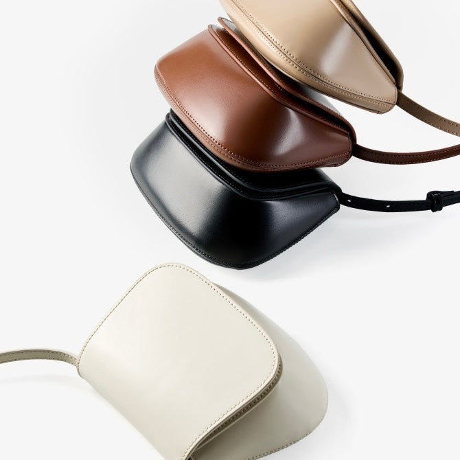 Women’s Genuine Leather Chic Crossbody Saddle Bucket Bag