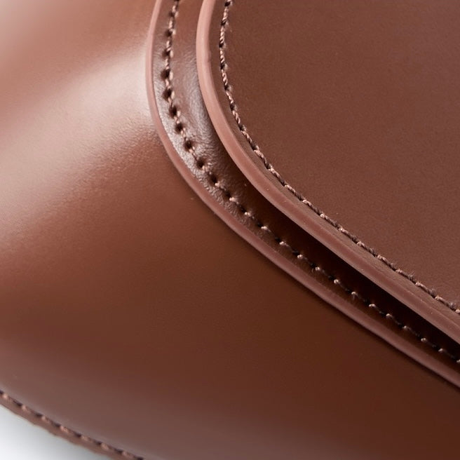 Women’s Genuine Leather Chic Crossbody Saddle Bucket Bag