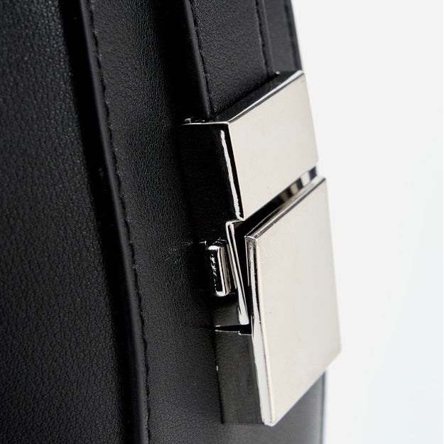 Minimalist Design Genuine Leather Crescent Underarm Shoulder Handbag