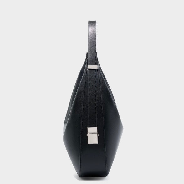 Minimalist Design Genuine Leather Crescent Underarm Shoulder Handbag