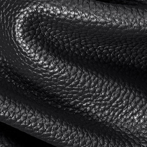 Black Genuine Leather Embossed Lettering Hobo Bag