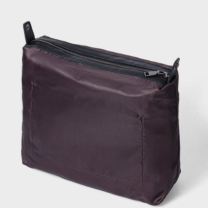 Black Genuine Leather Embossed Lettering Hobo Bag