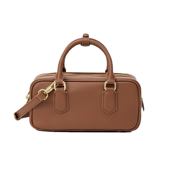 Vintage Boston Bowling Women's Genuine Leather Single-Shoulder Crossbody Handbag