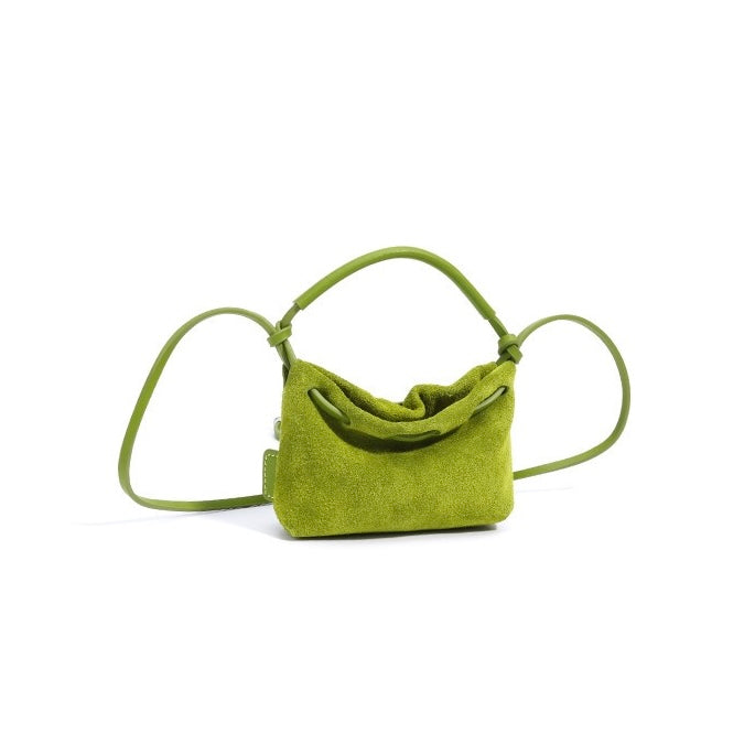 Vintage Frosted Texture Cloud Pleated Mini Handbag Crossbody Bag