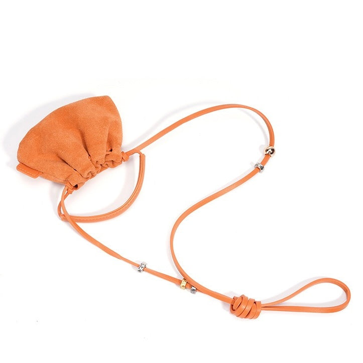 Vintage Frosted Texture Cloud Pleated Mini Handbag Crossbody Bag