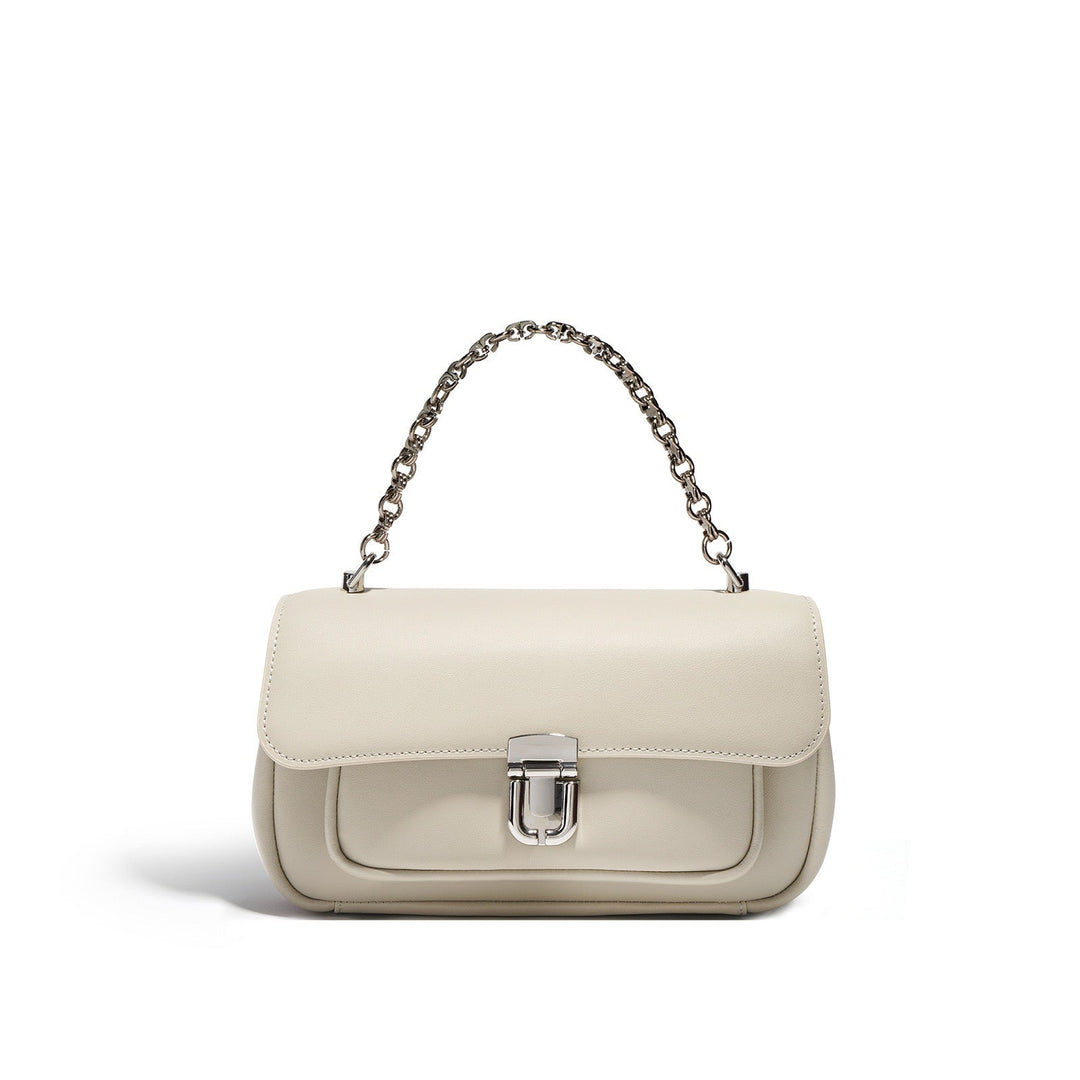 Spring Summer Chic Cowhide Mini Square Bag with Lock Closure