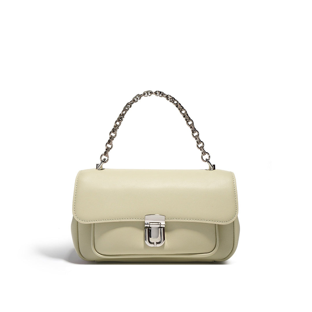 Spring Summer Chic Cowhide Mini Square Bag with Lock Closure