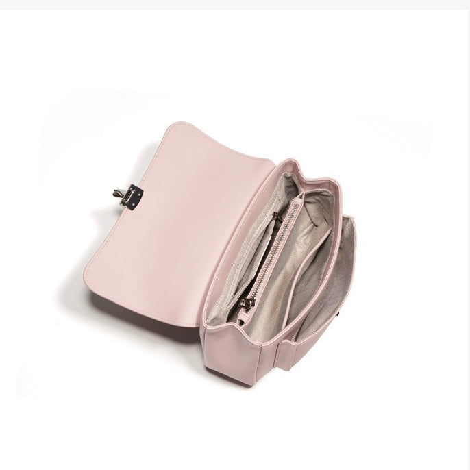 Spring Summer Chic Cowhide Mini Square Bag with Lock Closure