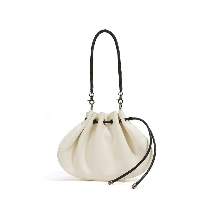 Women's Sheepskin Drawstring Small Handbag Crossbody Bag