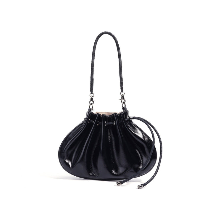 Women's Sheepskin Drawstring Small Handbag Crossbody Bag