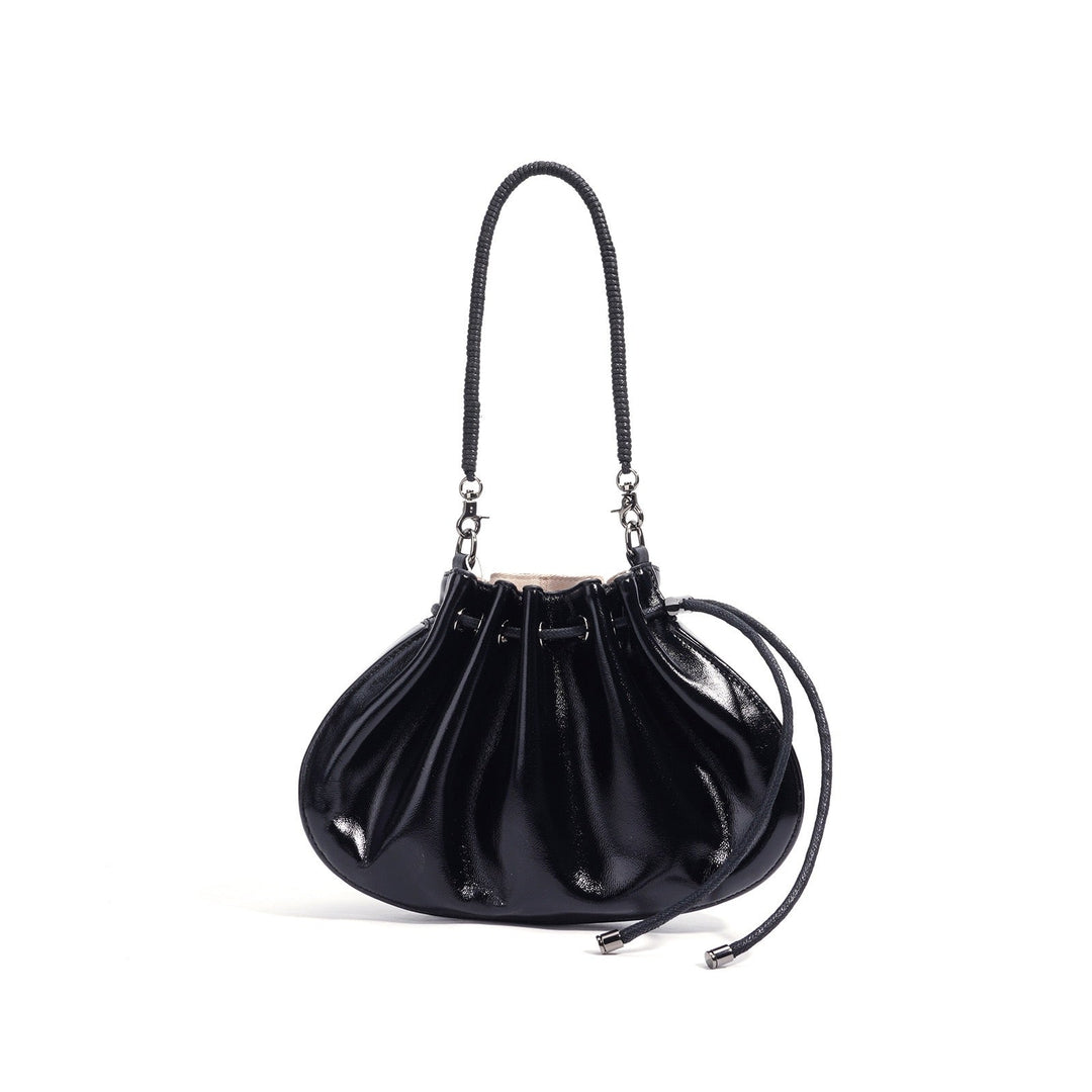 Women's Sheepskin Drawstring Small Handbag Crossbody Bag