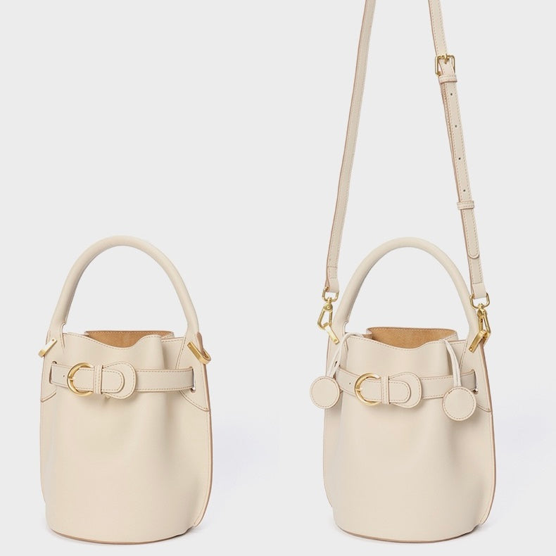 Stylish Exquisite Women's Genuine Leather Mini Bucket Crossbody Handbag