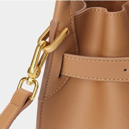 Stylish Exquisite Women's Genuine Leather Mini Bucket Crossbody Handbag