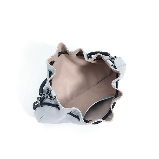 Women's Sheepskin Drawstring Small Handbag Crossbody Bag