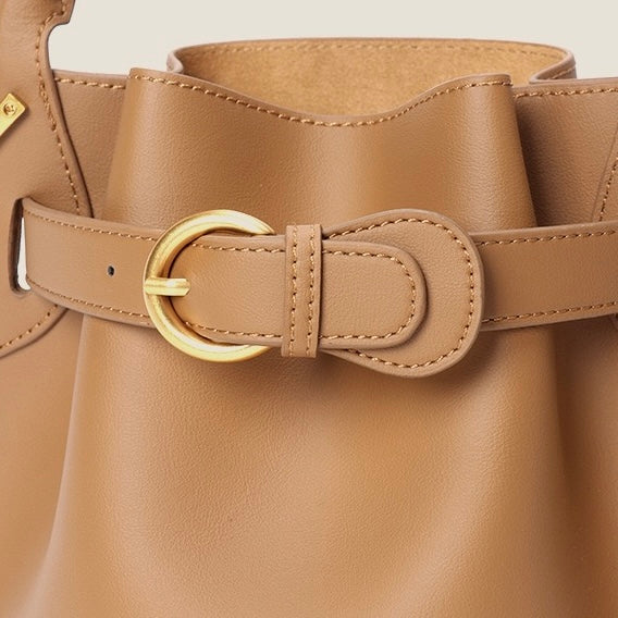 Stylish Exquisite Women's Genuine Leather Mini Bucket Crossbody Handbag