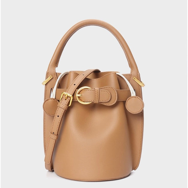Stylish Exquisite Women's Genuine Leather Mini Bucket Crossbody Handbag