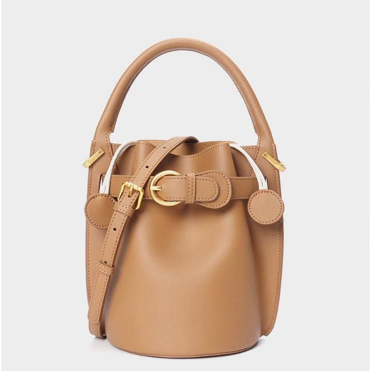Stylish Exquisite Women's Genuine Leather Mini Bucket Crossbody Handbag