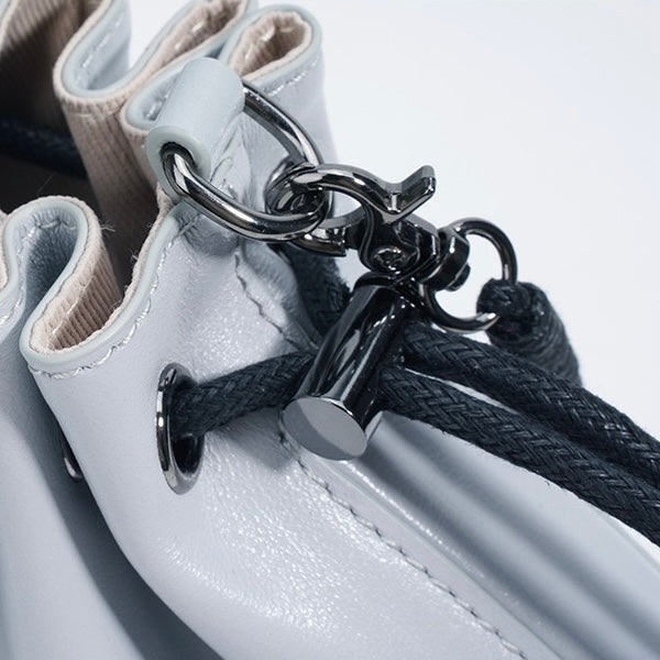 Women's Sheepskin Drawstring Small Handbag Crossbody Bag