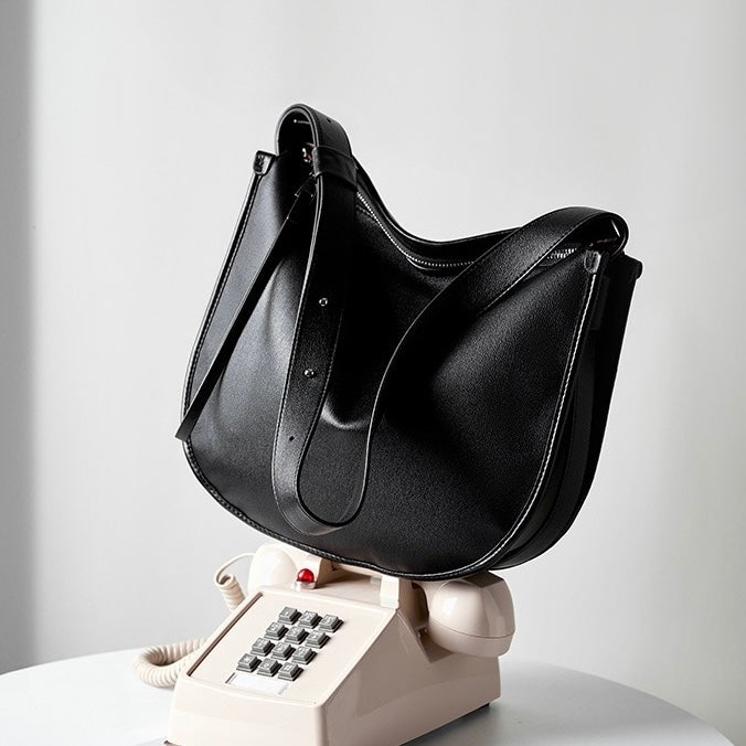 Women’s Genuine Leather Soft Tote Bag in Lazy Chic Style with Large Capacity