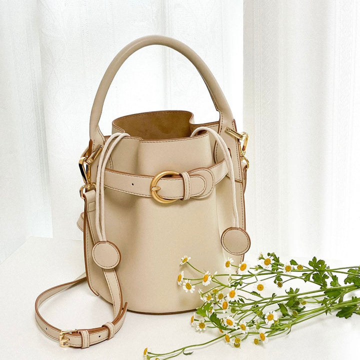 Stylish Exquisite Women's Genuine Leather Mini Bucket Crossbody Handbag
