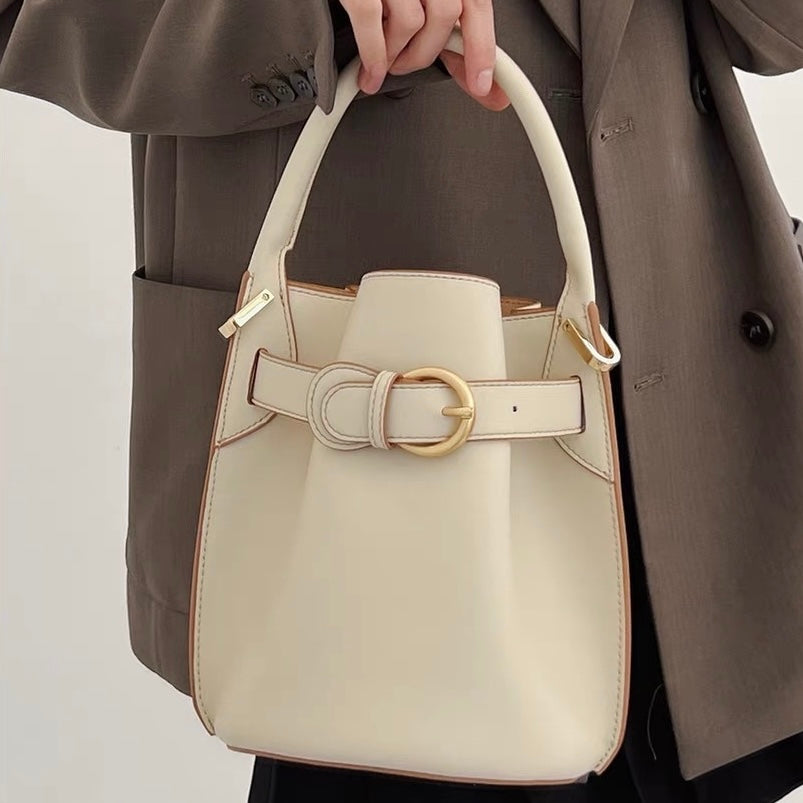 Stylish Exquisite Women's Genuine Leather Mini Bucket Crossbody Handbag