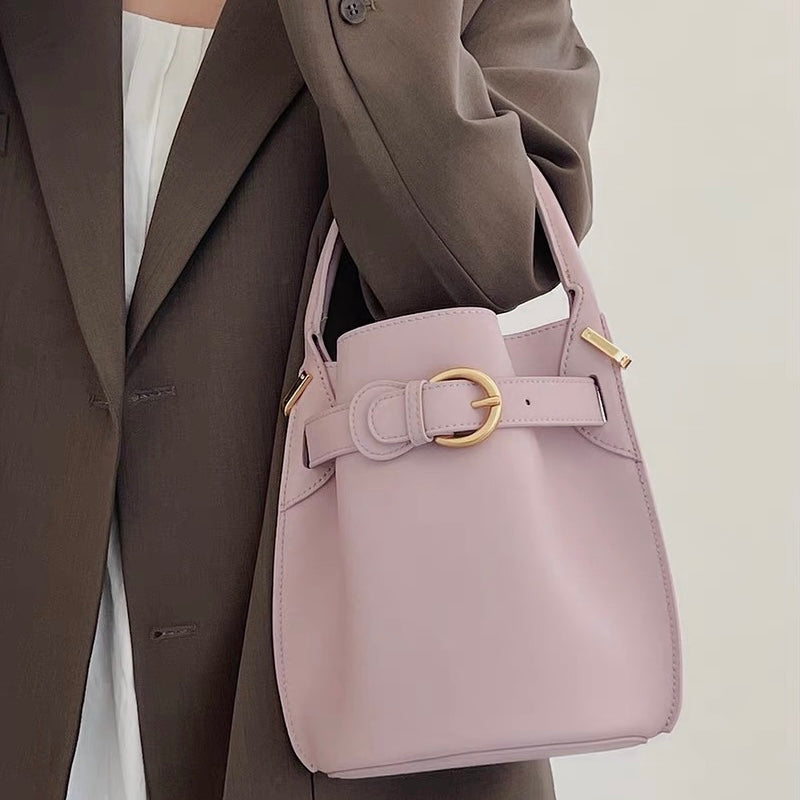 Stylish Exquisite Women's Genuine Leather Mini Bucket Crossbody Handbag