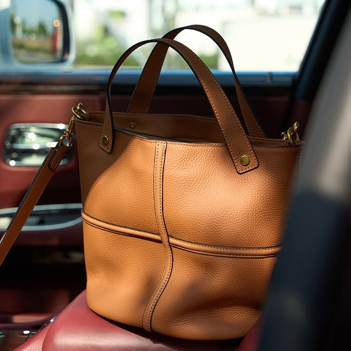 Women’s Genuine Leather Large Capacity Bucket Bag