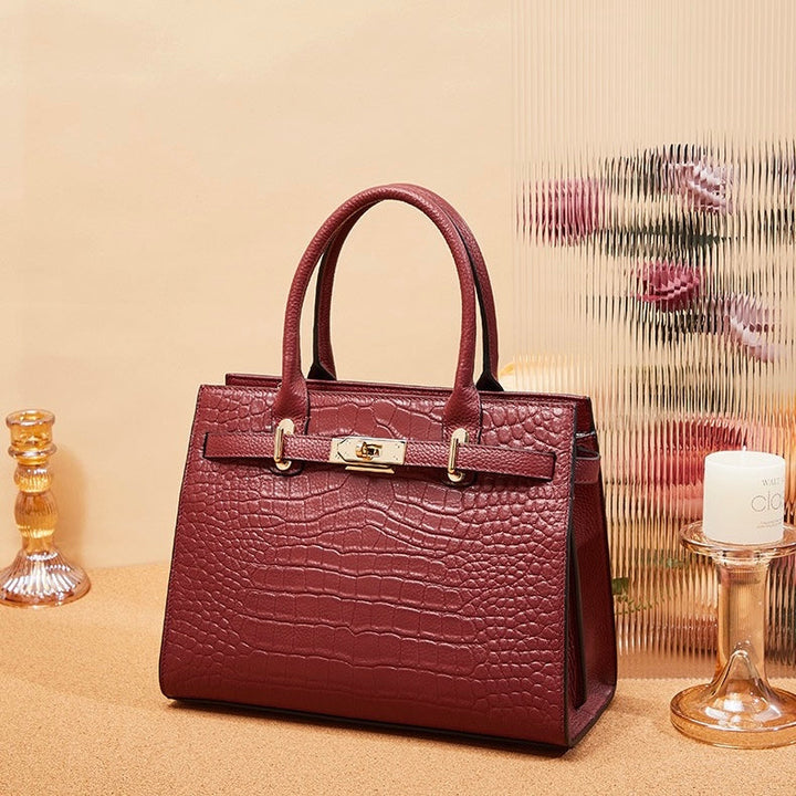 Women’s Genuine Leather Classic Everyday Crossbody Tote Bag