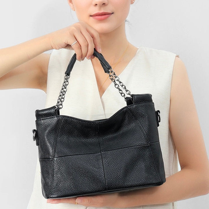 Luxury Chain Genuine Leather Handheld & Single-Shoulder Tote