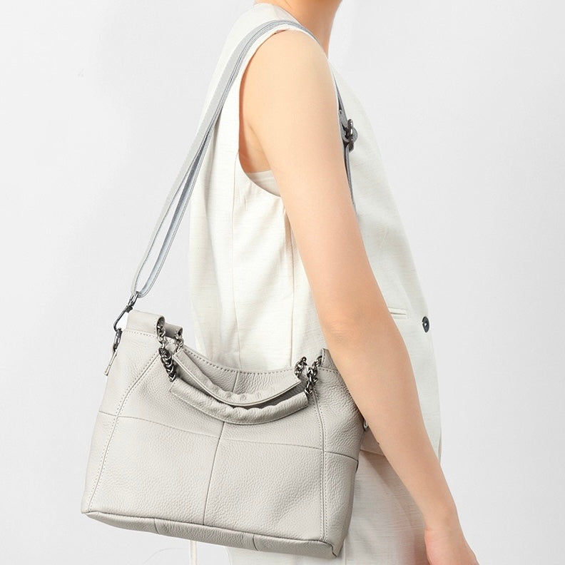 Luxury Chain Genuine Leather Handheld & Single-Shoulder Tote