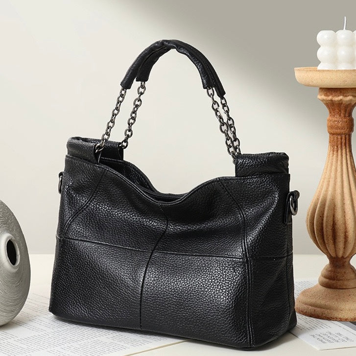Luxury Chain Genuine Leather Handheld & Single-Shoulder Tote