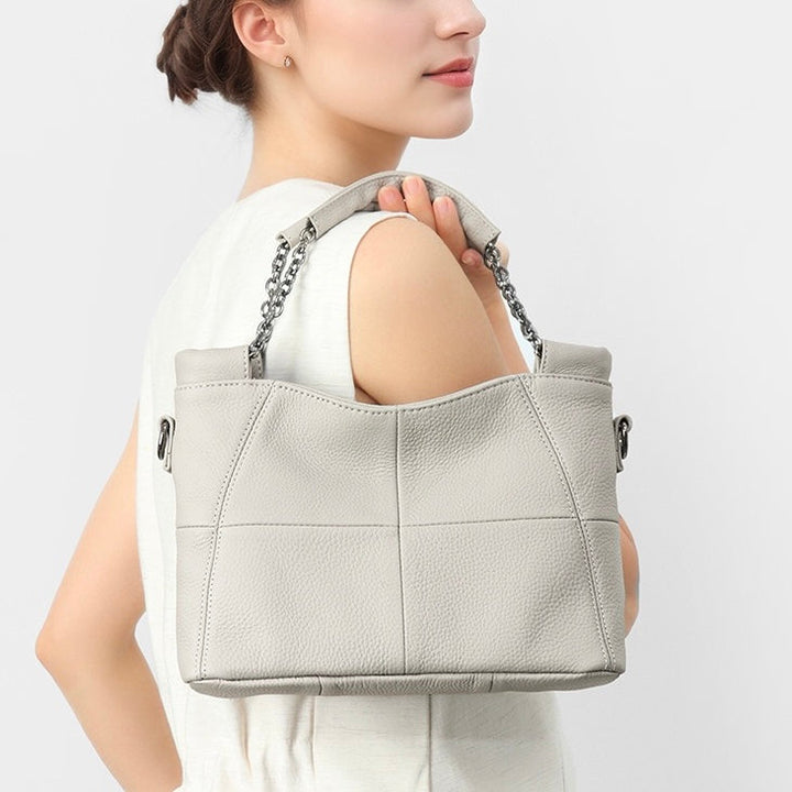 Luxury Chain Genuine Leather Handheld & Single-Shoulder Tote